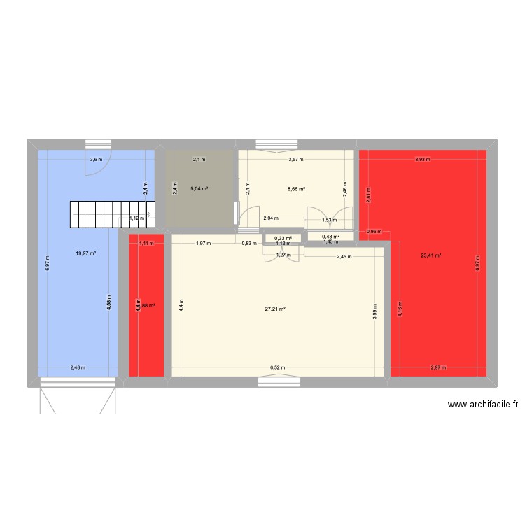 Salindres 2. Plan de 8 pièces et 90 m2