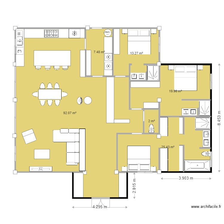 grange plan 111 extension. Plan de 6 pièces et 160 m2