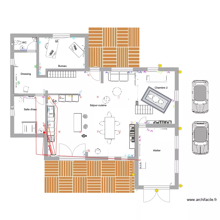 sch&eacute;ma architectural prises rdc. Plan de 