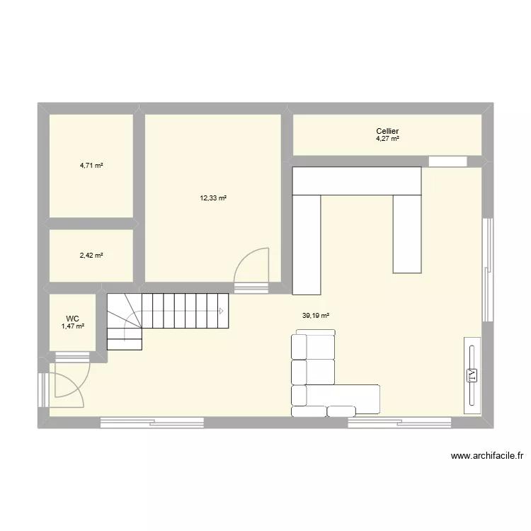 bas 2. Plan de 6  et 64 m²