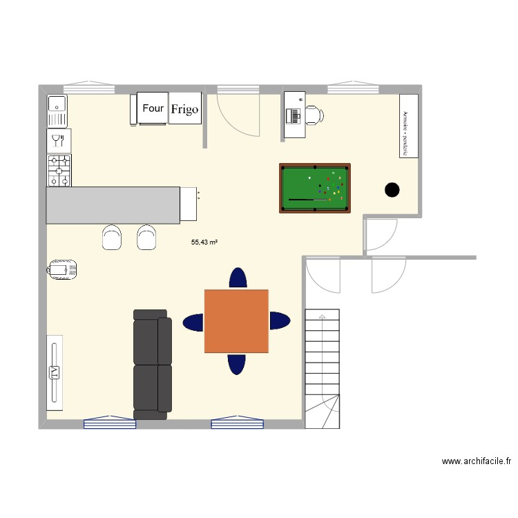 Salon SAM chambre. Plan de 0 pièce et 0 m2