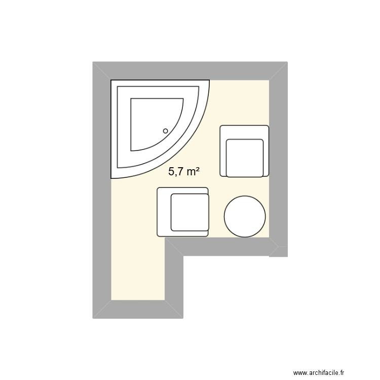 Terrasse. Plan de 1 pièce et 6 m2