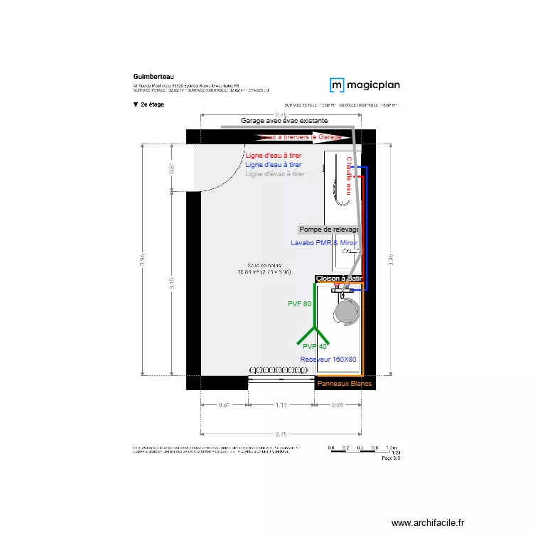 Plan Projet  Guimberteau. Plan de 