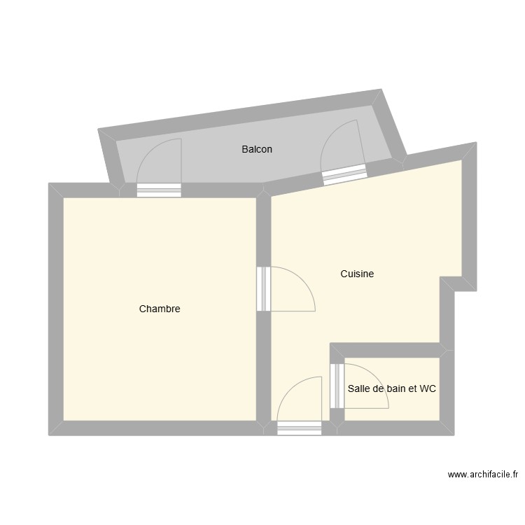 COUPE DE KALE. Plan de 4 pièces et 32 m2