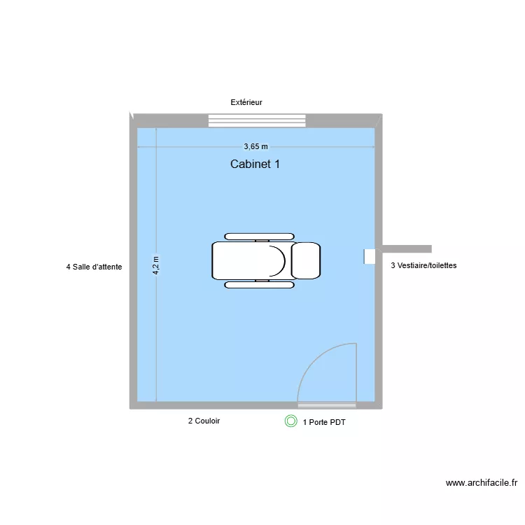 31598 Cabinet 1. Plan de 1  et 15 m²