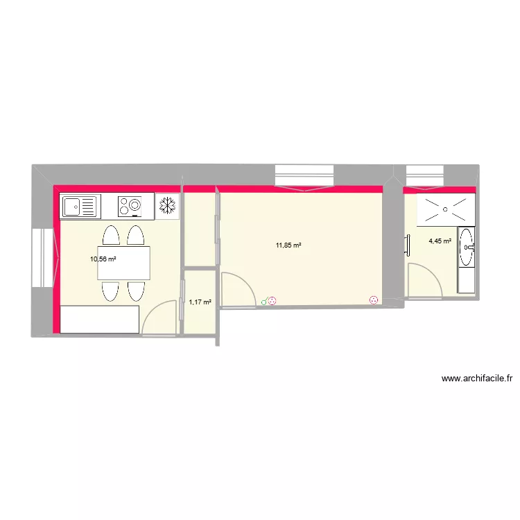 Miramas. Plan de 4  et 28 m²