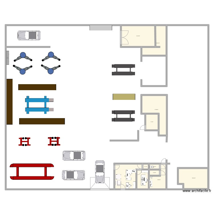 garage AD. Plan de 11 pièces et 108 m2