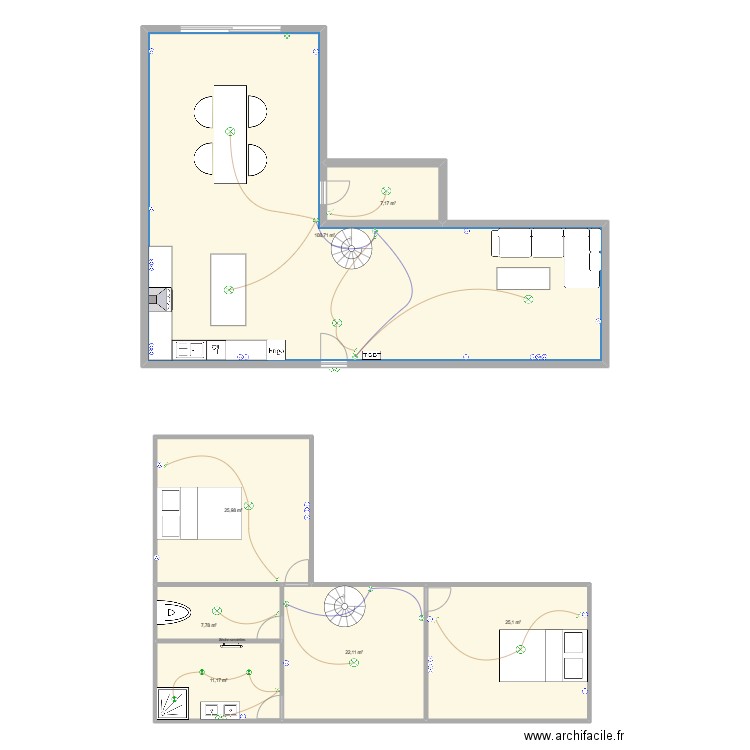 mathieu maison 1. Plan de 7 pièces et 208 m2