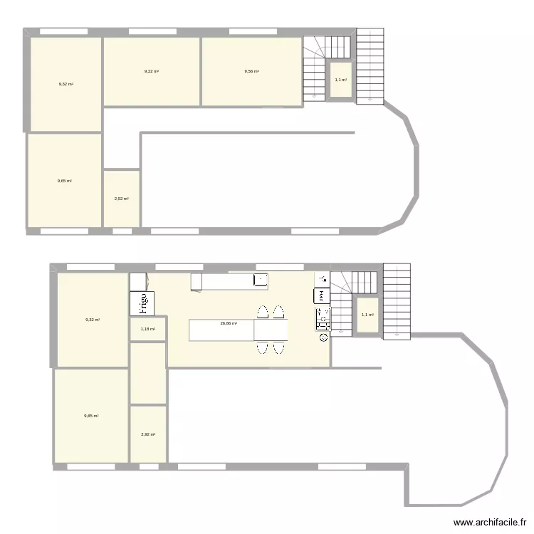 1.0. Plan de 12  et 93 m²