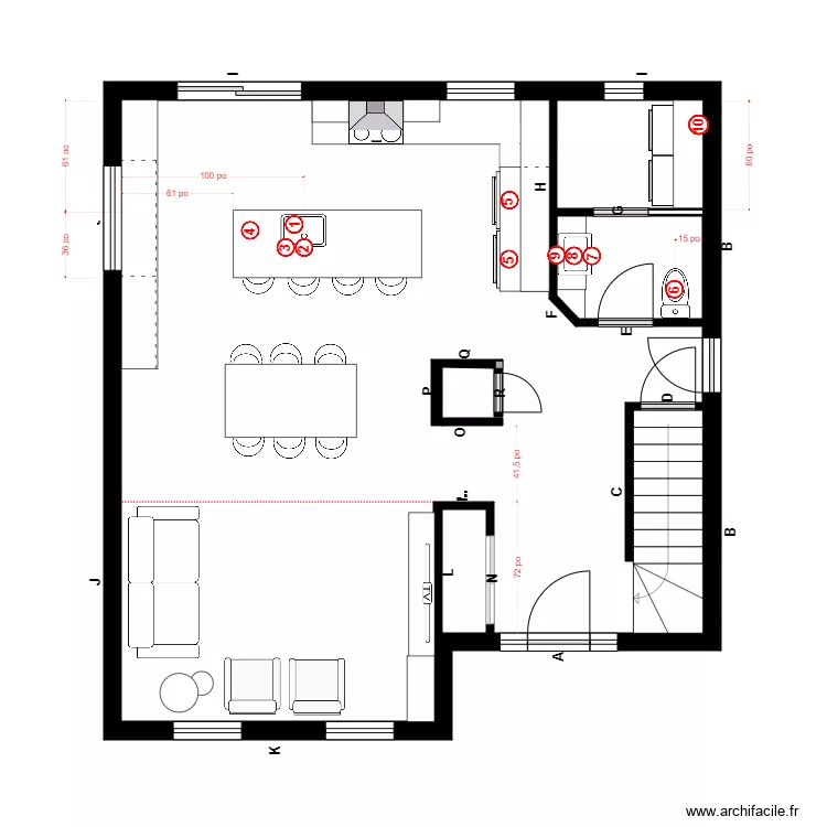 Lefrancois Plomberie. Plan de 2  et 64 m²