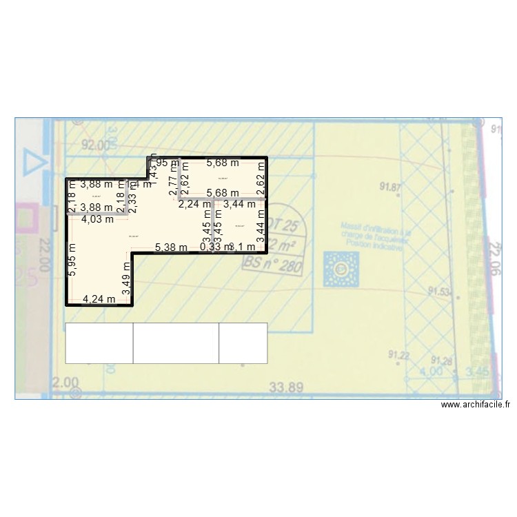 plan lot. Plan de 4 pièces et 87 m2