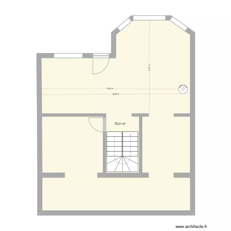Routedesanges. Plan de 1 Pièce et 75 m²
