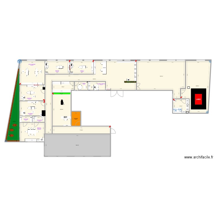 Cabinet-V William. Plan de 20 pièces et 453 m2