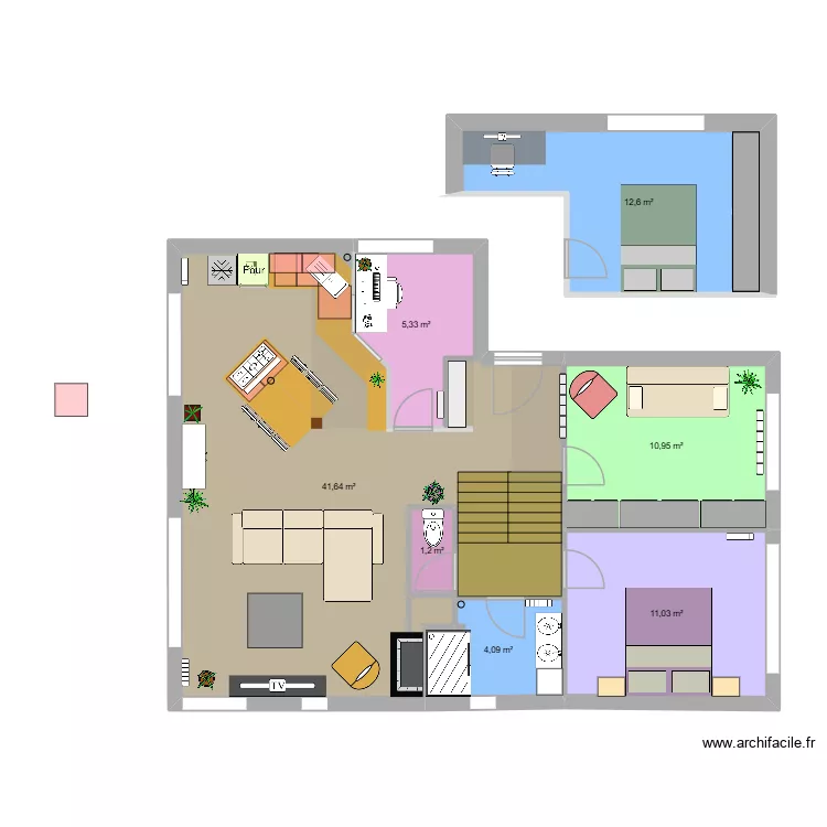 Maison THISE V3.2. Plan de 7  et 87 m²