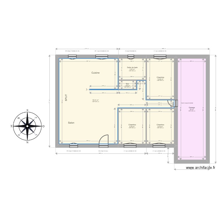 ML24010959 MILLET. Plan de 7 pièces et 121 m2