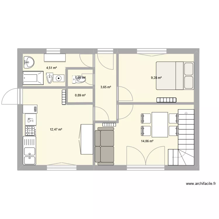 BRIANT_1. Plan de 7  et 46 m²