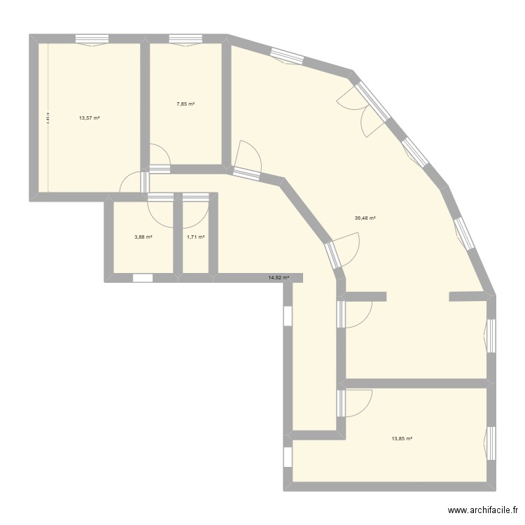 villeurbanne ouverture. Plan de 7 pièces et 95 m2