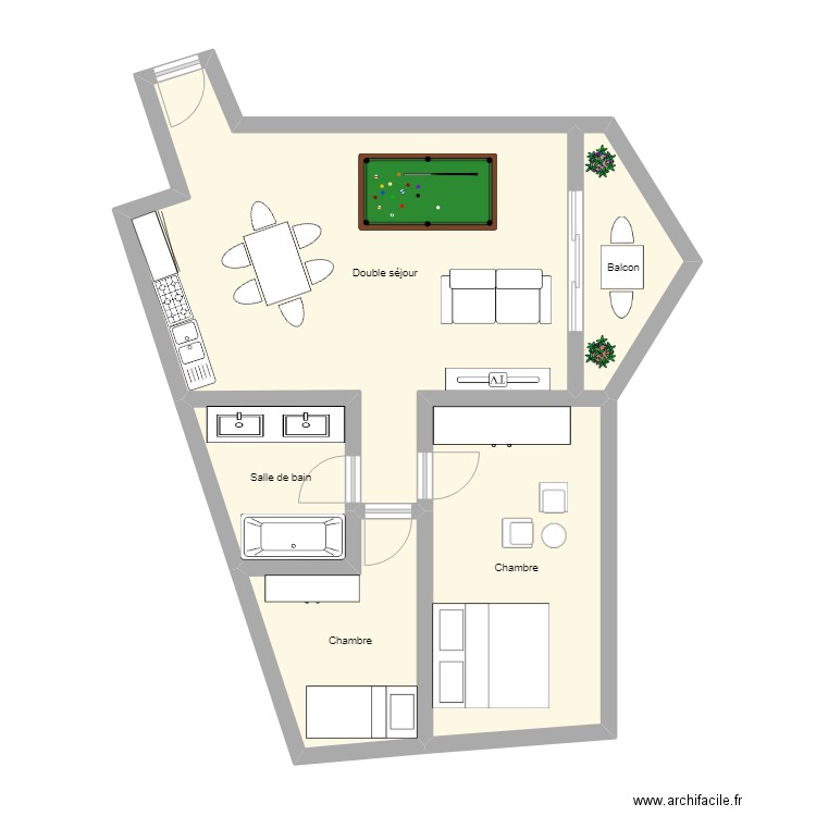 Auderghem 169. Plan de 5 pièces et 67 m2
