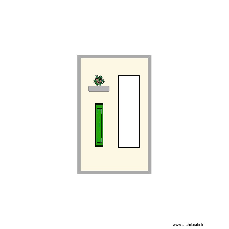 MUR TASSEAUX SALON. Plan de 1 pièce et 2 m2
