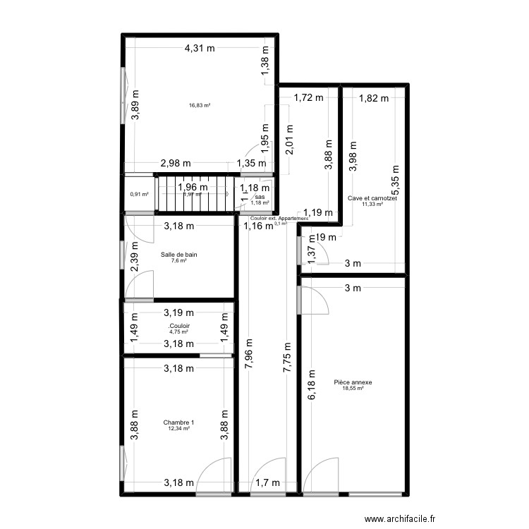 Plan appart existant. Plan de 0 pièce et 0 m2