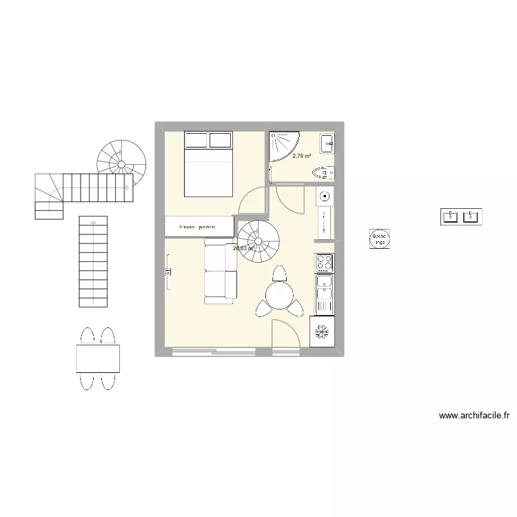 Forge version 2. Plan de 2  et 29 m²