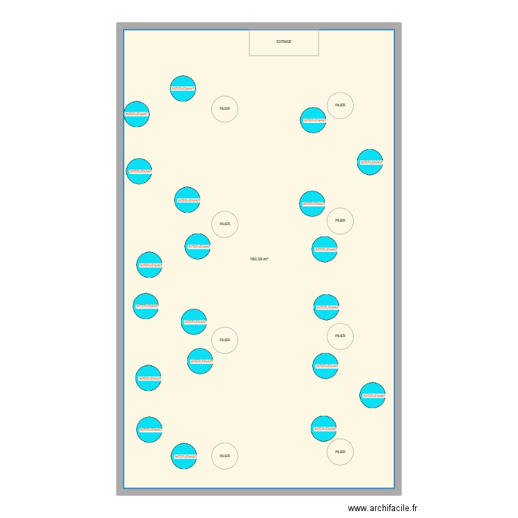 SALLE FORUM. Plan de 1 pièce et 180 m2