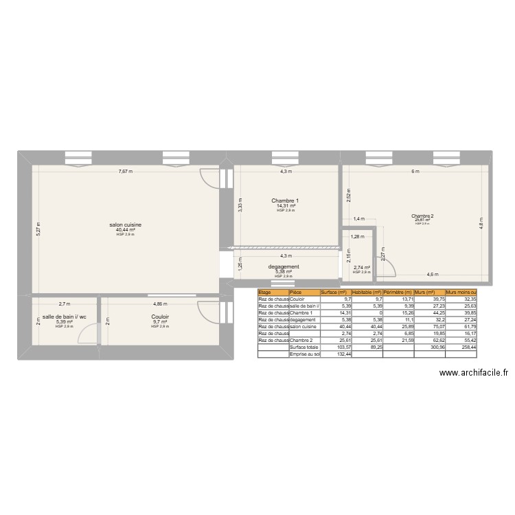 docter serre  apparte 1. Plan de 7 pièces et 104 m2