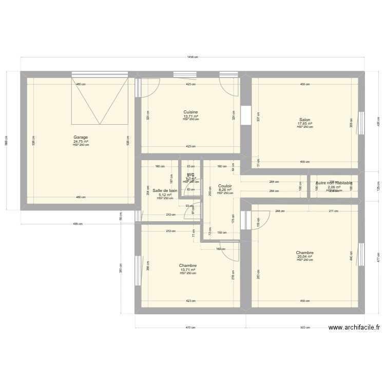 plan degli sarah. Plan de 9 pièces et 107 m2
