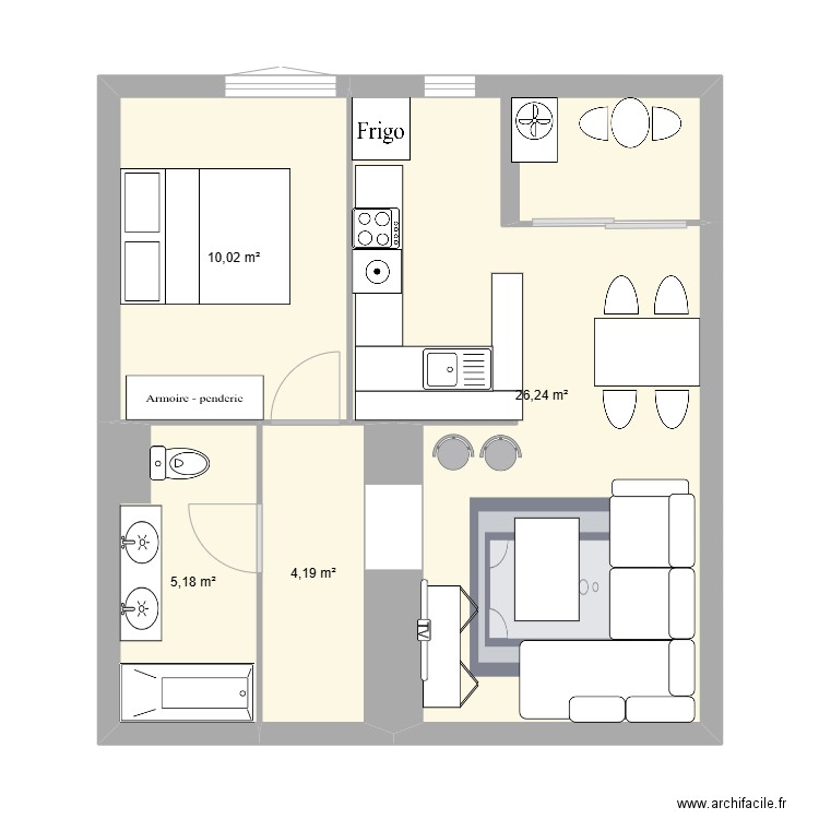 AppartGhotier. Plan de 0 pièce et 0 m2