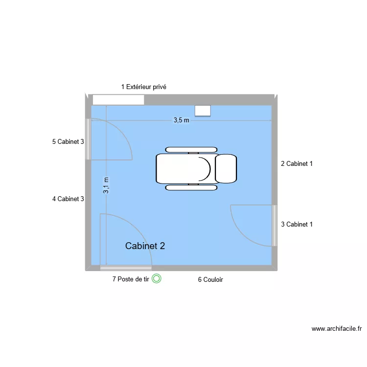 60703 Cabinet 2. Plan de 1 et 11 m² 60703 Cabinet 2. Plan de 1 et 11 m²