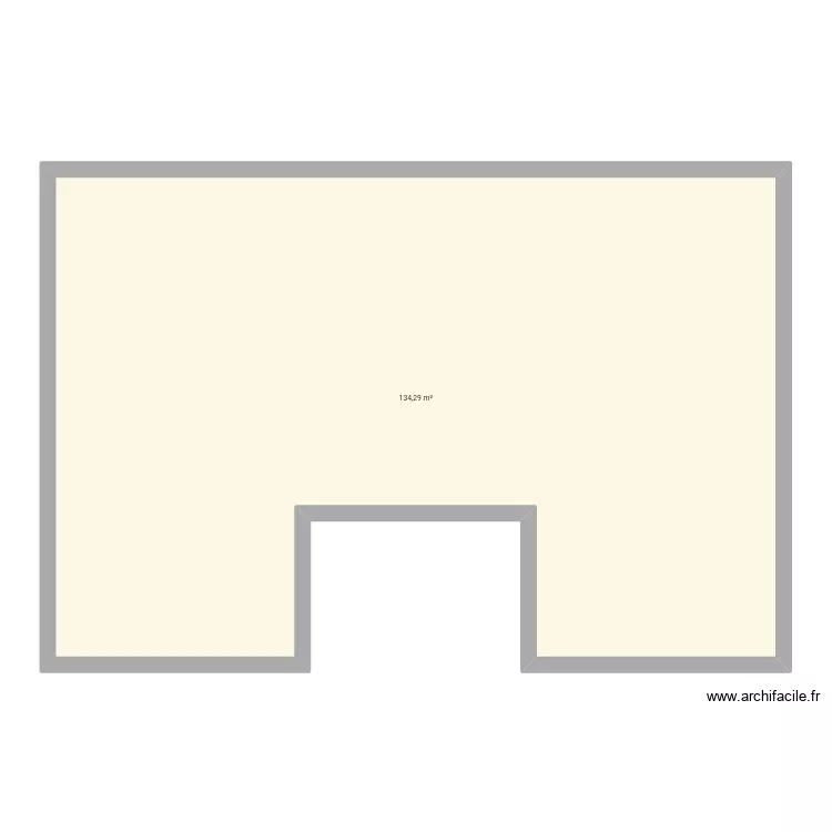A CONTINUER. Plan de 1 Pièce et 134 m²