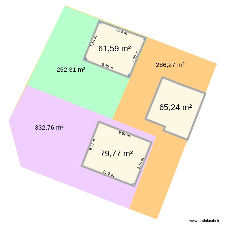 huttenheim. Plan de 3 pièces et 207 m2