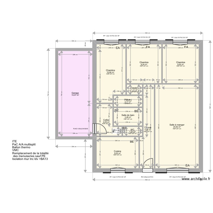 ML24009906. Plan de 12 pièces et 103 m2