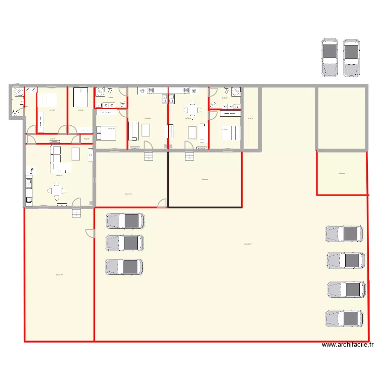 projet locatif 2. Plan de 18  et 802 m²
