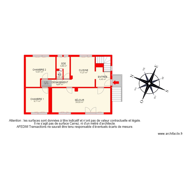 BI 19679 -. Plan de 33 pièces et 174 m2