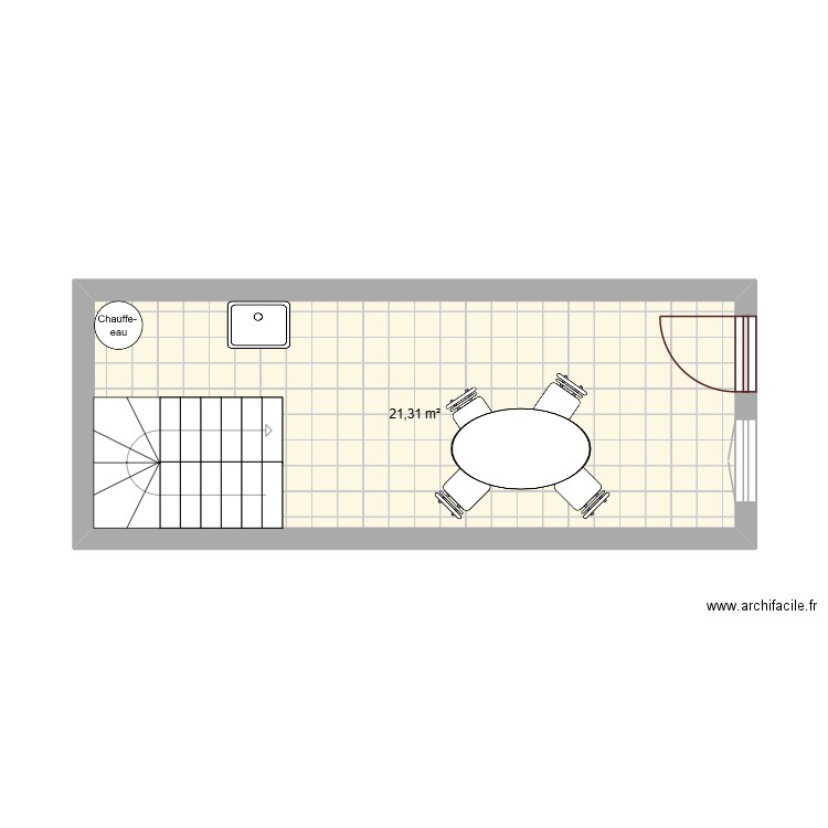 rez de chaussée  Susie. Plan de 1 pièce et 21 m2