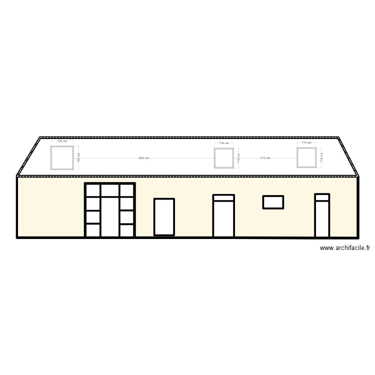 Plan de coupe. Plan de 18 pièces et 112 m2