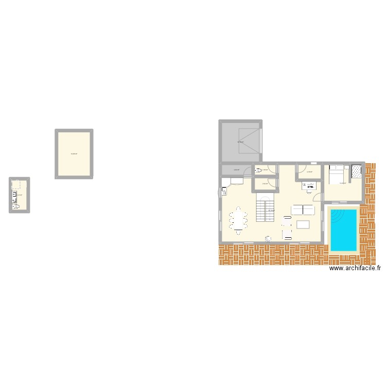 projet. Plan de 9 pièces et 114 m2