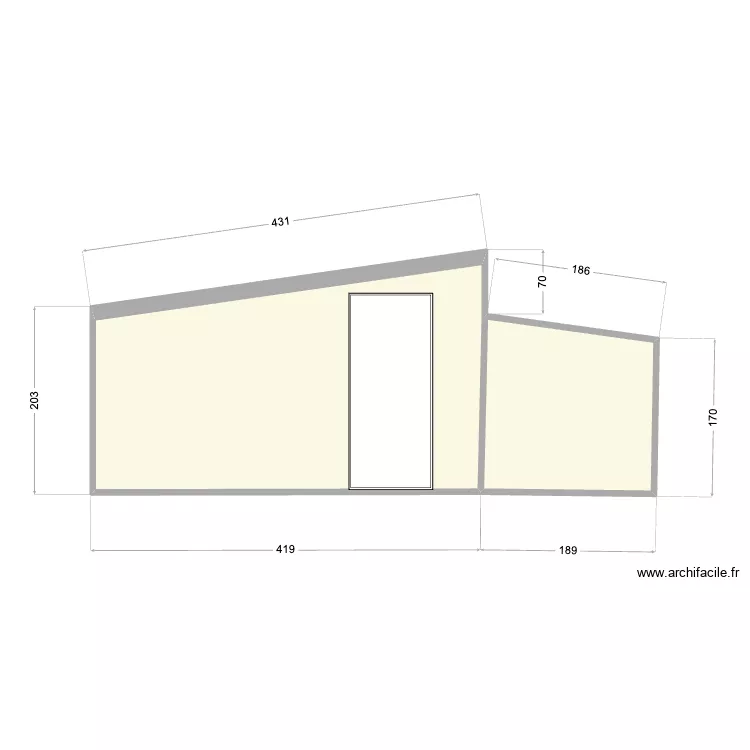 facade abri toit bas. Plan de facade abri toit bas. Plan de