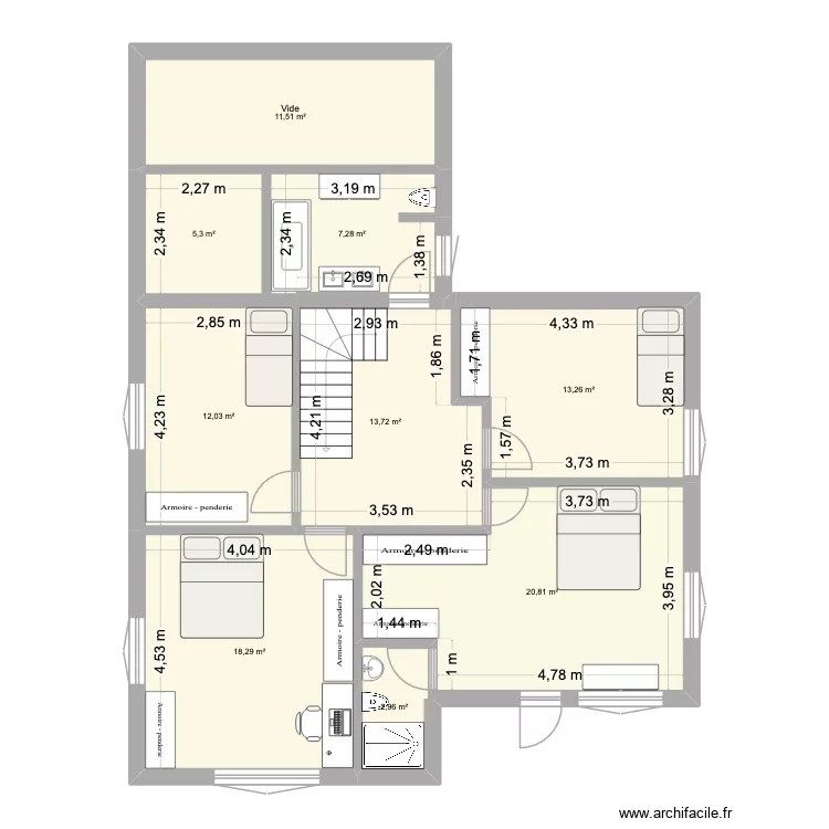 Etage 2. Plan de 9 et 105 m² Etage 2. Plan de 9 et 105 m²