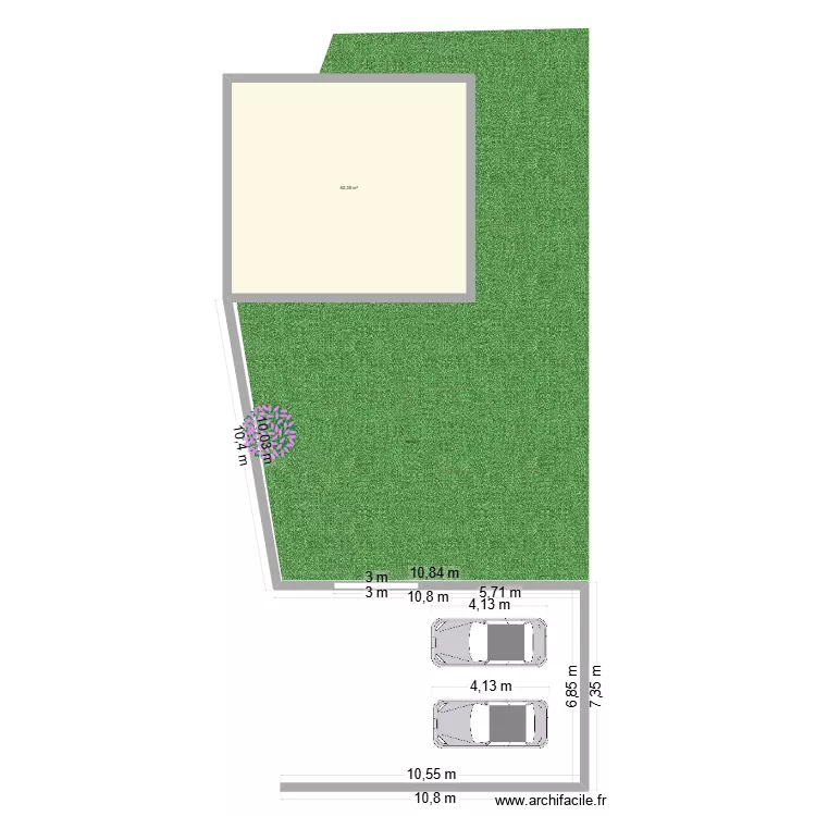 saint boes. Plan de 1 pièce et 62 m²