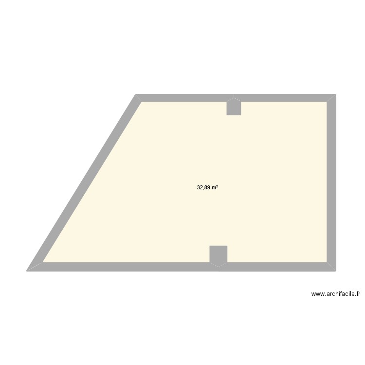 WC halle couverte. Plan de 1 pièce et 33 m2