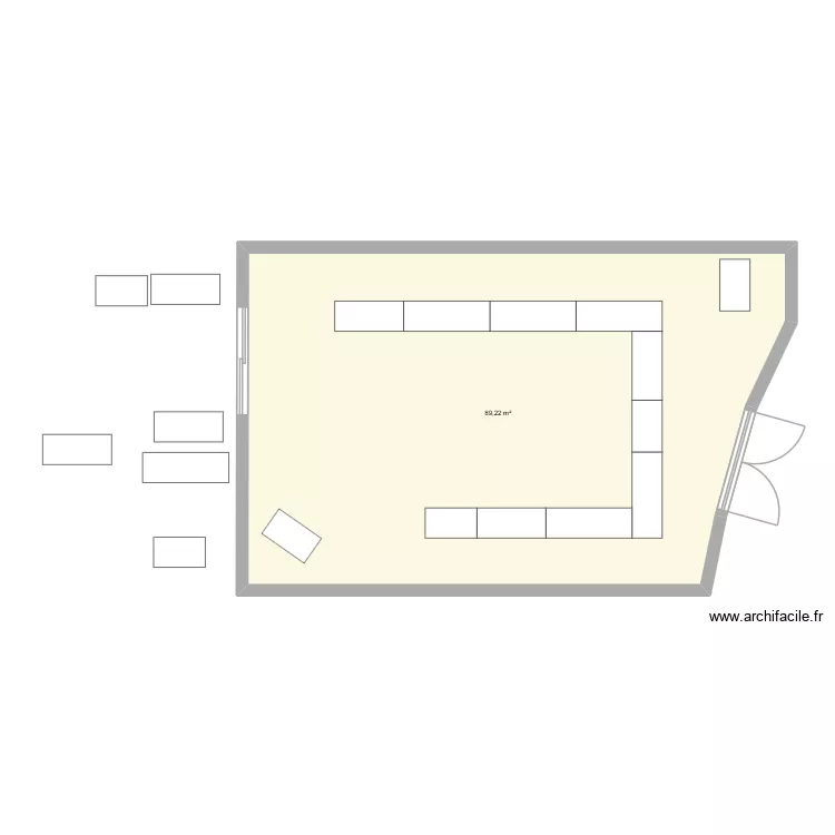 salle chateau. Plan de 1  et 89 m²