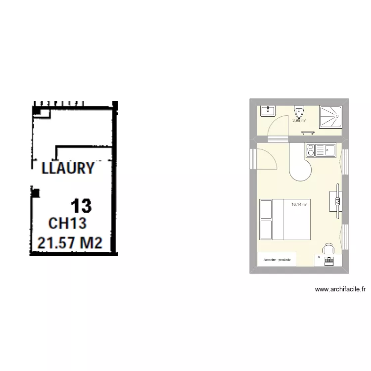 Studio 21m²_Aspin. Plan de Studio 21m²_Aspin. Plan de