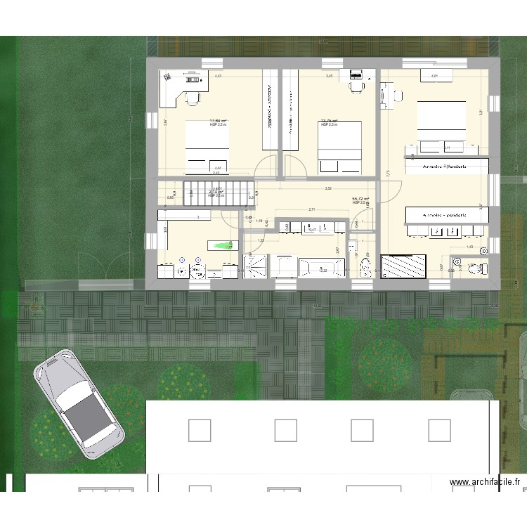 version2CC. Plan de 9 pièces et 179 m2