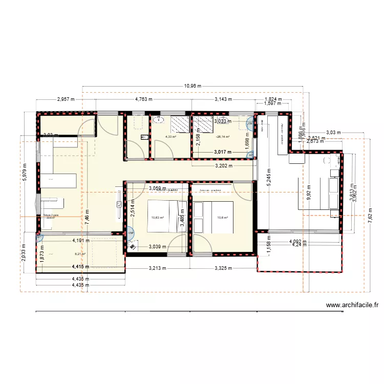 PLAN BOURGADE PROJET 4. Plan de 5  et 40 m²