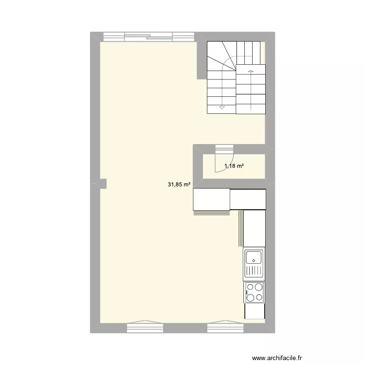 Ferrnand Neuray n&deg;29 (2&egrave;me &eacute;tage). Plan de 2  et 33 m²