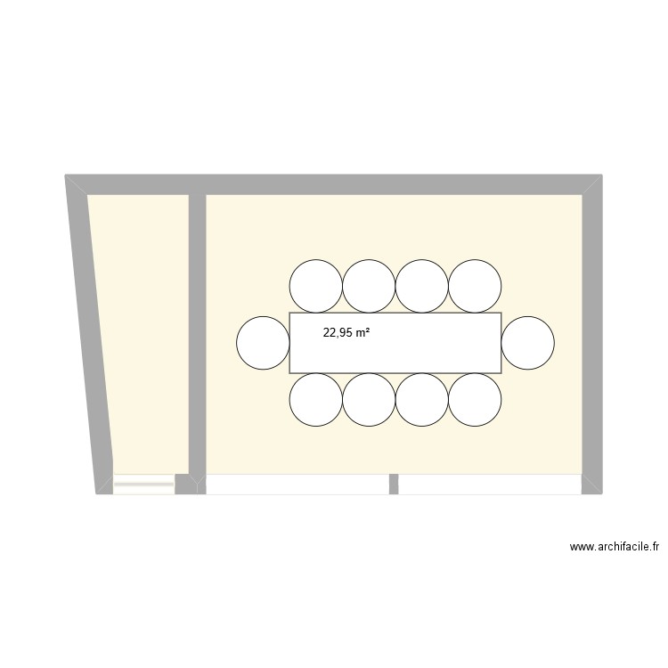 abri. Plan de 1 pièce et 23 m2