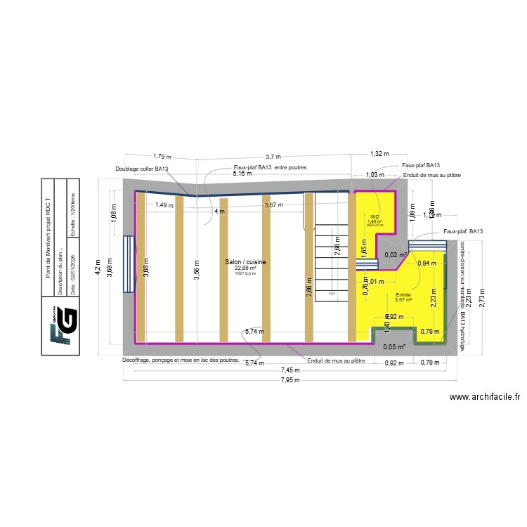 Pont de Montvert projet RDC T. Plan de 4 pièces et 24 m2