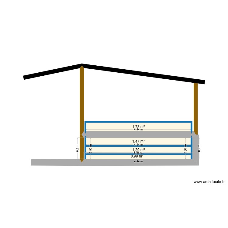 hangar de profil. Plan de 0 pièce et 0 m2